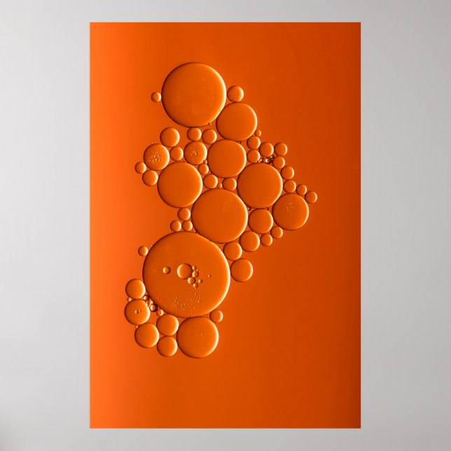 Orangefarbene Blasen Poster (Vorne)