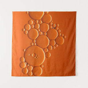 Orangefarbene Blasen Wandteppich