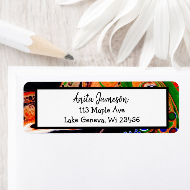 Orangefarbene, blaue, grüne, schwarze, digitale Fl (Insitu)