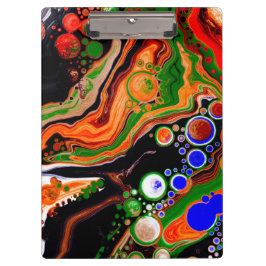 Orangefarbene, blaue, grüne, schwarze, digitale Fl Klemmbrett