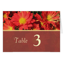 Orangefarbene Blume Abendessen Tischnummer Karte