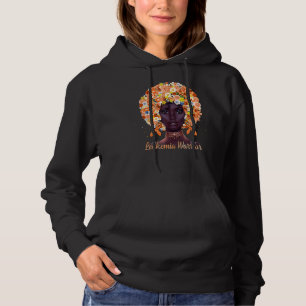 Orangefarbene Blume Afro Haar Schwarze Leukämie Wa Hoodie