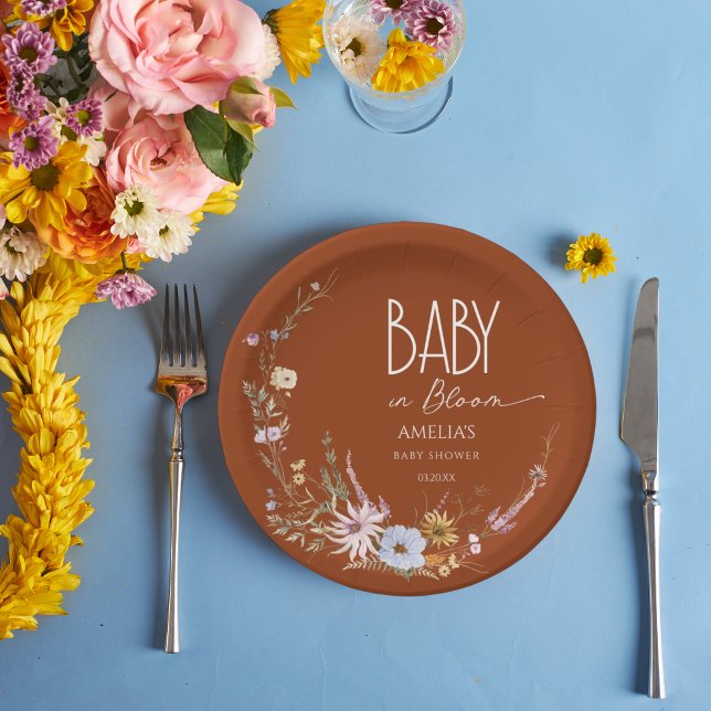 Orangefarbene Blume Baby in Blütenpapierplatte Pappteller (Von Creator hochgeladen)