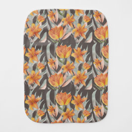 orangefarbene Blume Baby Spucktuch