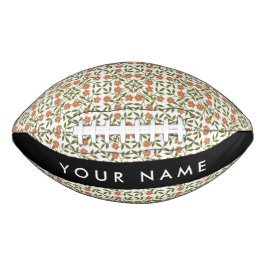 Orangefarbene Blume, Blumenmuster, Boho, Ihr Name Football