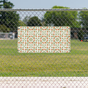 Orangefarbene Blume, Blumenmuster, Grünpflanzen, B Banner