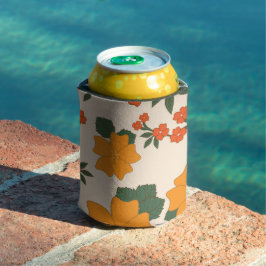 Orangefarbene Blume, Blumenmuster, Muster von Blum Dosenkühler