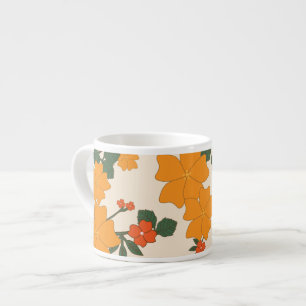 Orangefarbene Blume, Blumenmuster, Muster von Blum Espressotasse