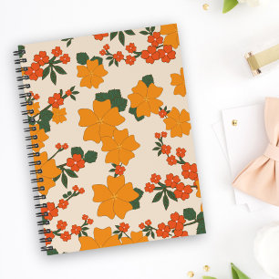 Orangefarbene Blume, Blumenmuster, Muster von Blum Planer