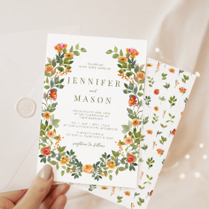 Orangefarbene Blume Einladung