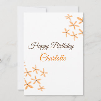 Orangefarbene Blume Geburtstag Geburtstag hinzufüg Einladung