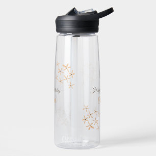 Orangefarbene Blume Geburtstag Geburtstag hinzufüg Trinkflasche