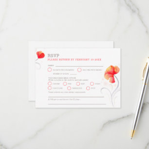 Orangefarbene Blume, graue, wirbelfarbene UAWG RSVP Karte