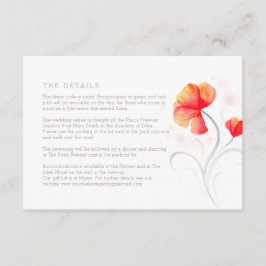 Orangefarbene Blume, graue, wirbelfarbene Wasserfa Begleitkarte