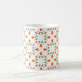 Orangefarbene Blume, grüne Blätter Kaffeetasse