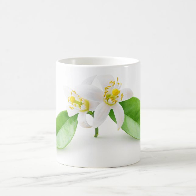 Orangefarbene Blume Kaffeetasse (Mittel)