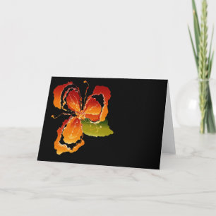 orangefarbene Blume Karte