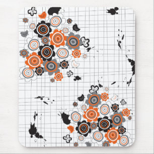 Orangefarbene Blume Kichen Grunge Knöchel Kid Mousepad