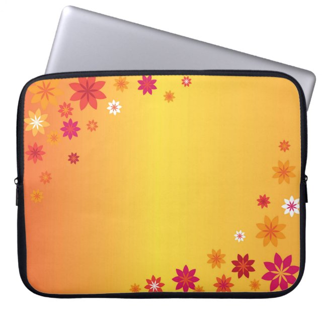 Orangefarbene Blume Laptop Sleeve (Vorderseite)