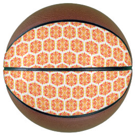 Orangefarbene Blume, Muster von Blume, Muster von  Basketball