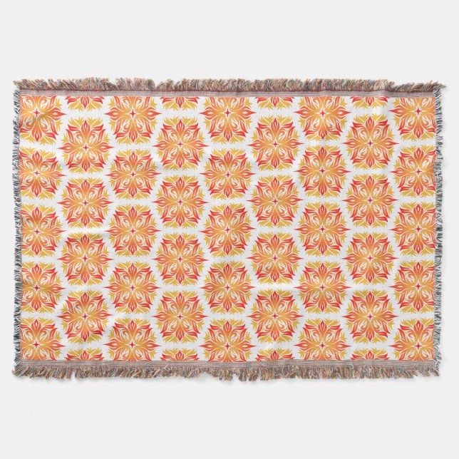 Orangefarbene Blume, Muster von Blume, Muster von  Decke (Vorderseite)