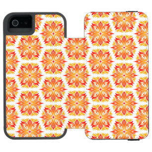 Orangefarbene Blume, Muster von Blume, Muster von  Incipio Watson™ iPhone 5 Geldbörsen Hülle