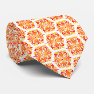 Orangefarbene Blume, Muster von Blume, Muster von Krawatte