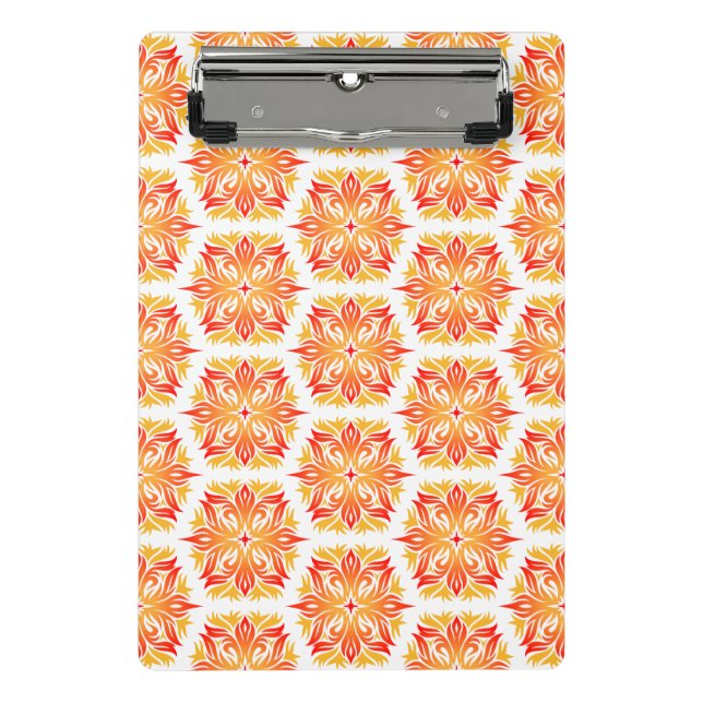Orangefarbene Blume, Muster von Blume, Muster von  Mini Klemmbrett (Vorderseite)