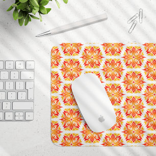 Orangefarbene Blume, Muster von Blume, Muster von Mousepad