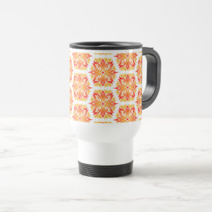 Orangefarbene Blume, Muster von Blume, Muster von Reisebecher