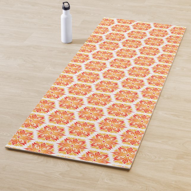 Orangefarbene Blume, Muster von Blume, Muster von  Yogamatte (Beispiel)
