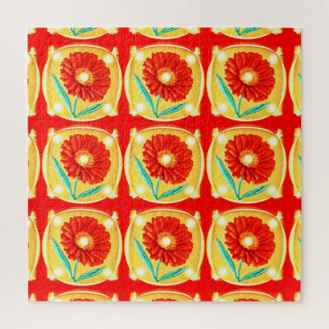 Orangefarbene Blume Puzzle (Vertikal)