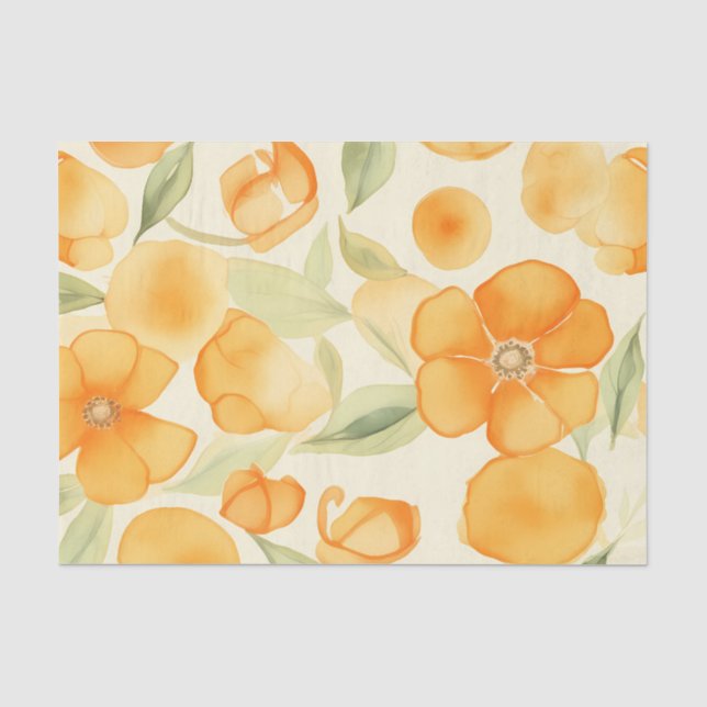 Orangefarbene Blume Seidenpapier (Vorderseite)