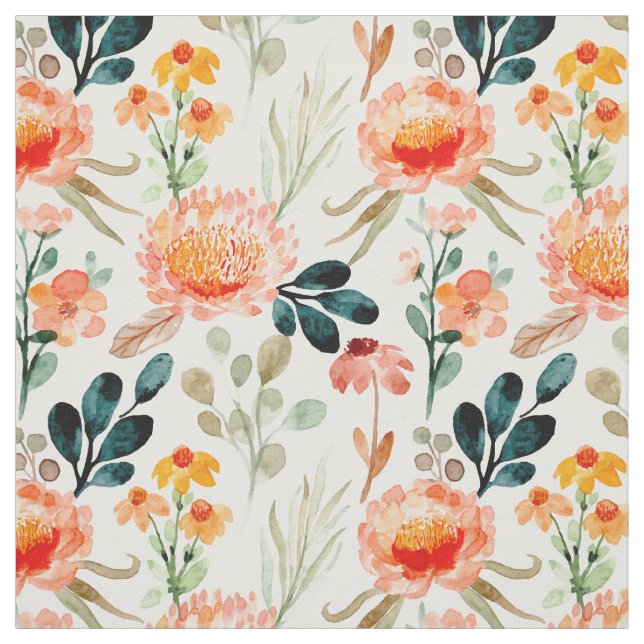Orangefarbene Blume Stoff (Muster)
