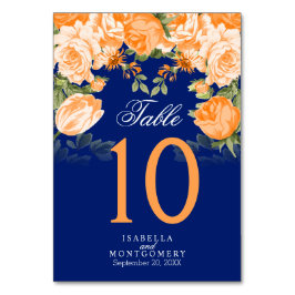 Orangefarbene Blume | Tabellenkarten Tischnummer