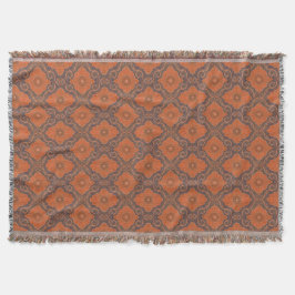 "Orangefarbene Blume" Vintages arabesque Muster Decke