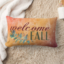 Orangefarbene Blumen Hübsch Familienname Fall Lendenkissen