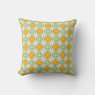 Orangefarbene Blumenmuster Mosaikfliesen Blume Kissen