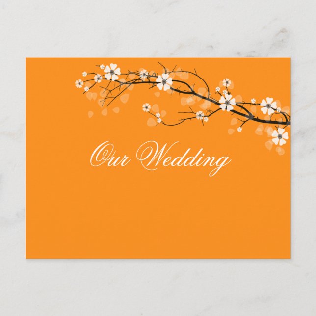 Orangefarbene Blüten Save the Date Postkarten (Vorderseite)