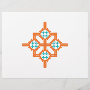 Orangefarbene Blütendekoration Flyer