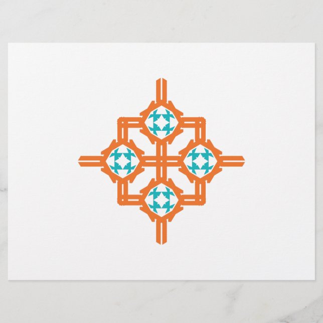 Orangefarbene Blütendekoration Flyer (Vorne)