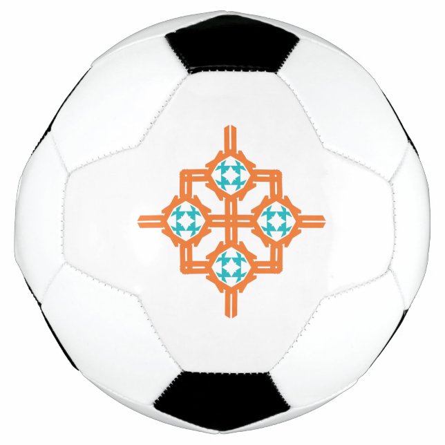Orangefarbene Blütendekoration Fußball (Vorderseite)