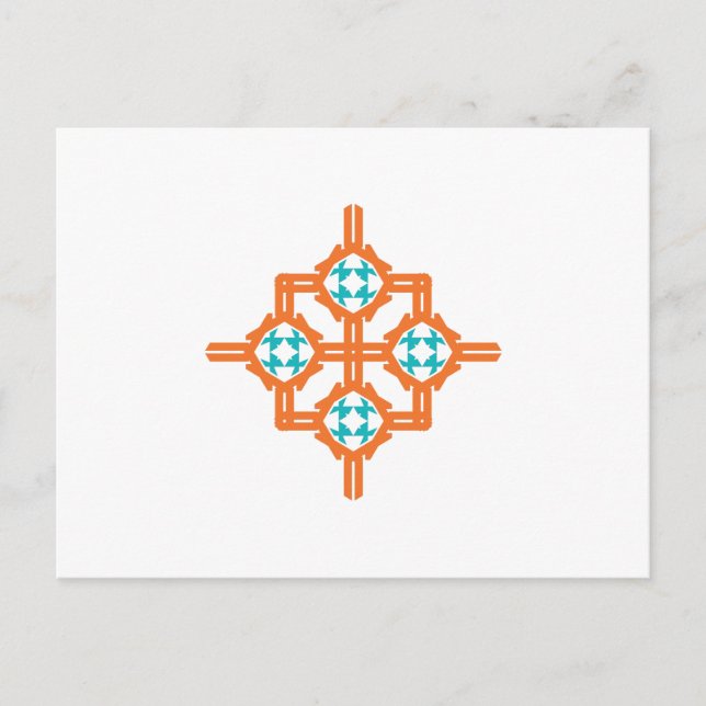 Orangefarbene Blütendekoration Postkarte (Vorderseite)