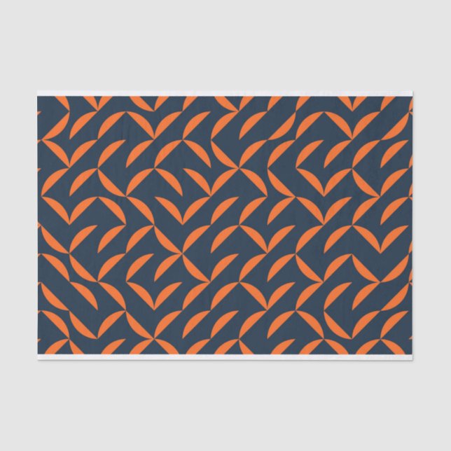 Orangefarbene, coole, moderne, trendige, gewölbte  seidenpapier (Vorderseite)