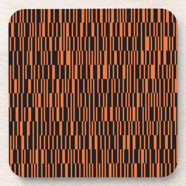 Orangefarbene, coole, trendige, moderne geometrisc getränkeuntersetzer (Vorderseite)
