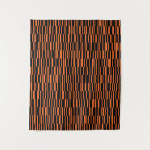 Orangefarbene, coole, trendige, moderne geometrisc wandteppich