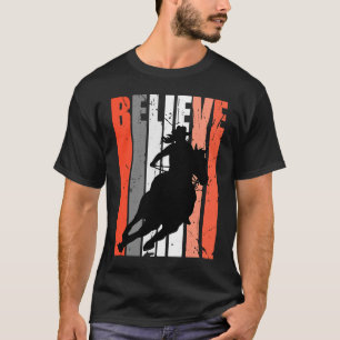 Orangefarbene Cowgirls Reiten Reiter Retro Vintag T-Shirt