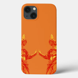 Orangefarbene digitale Kunst mit Skulpturen Case-Mate iPhone Hülle