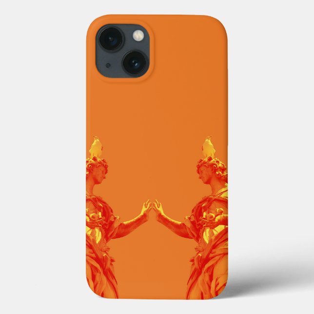 Orangefarbene digitale Kunst mit Skulpturen Case-Mate iPhone Hülle (Rückseite)