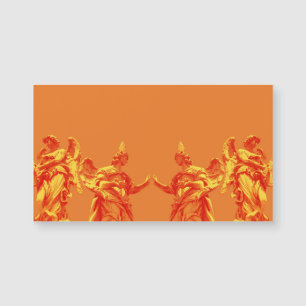 Orangefarbene digitale Kunst mit Skulpturen Magnetkarte